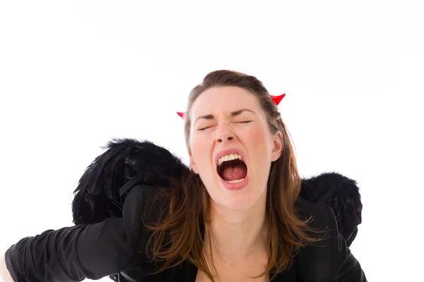 Model furious screaming — Stock Photo, Image