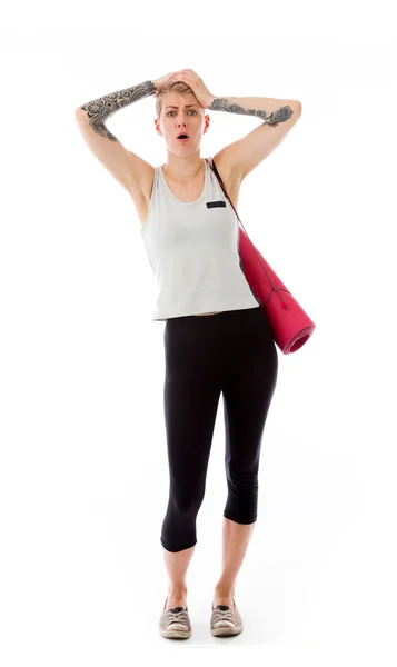 Model stressed and pulling hairs — Stock Photo, Image