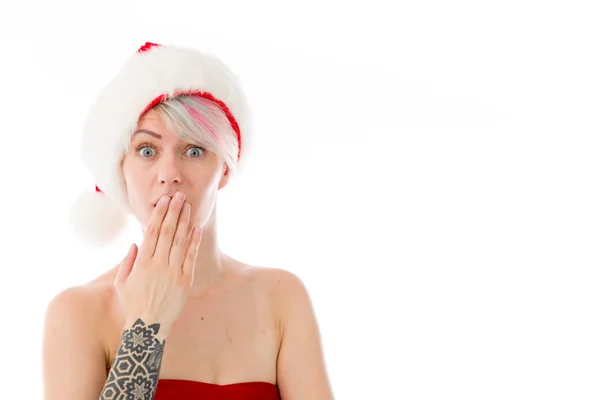 Model covering her mouth — Stock Photo, Image