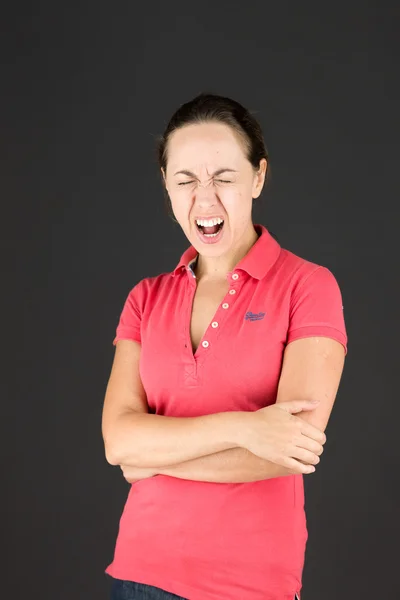 Model furious screaming — Stock Photo, Image