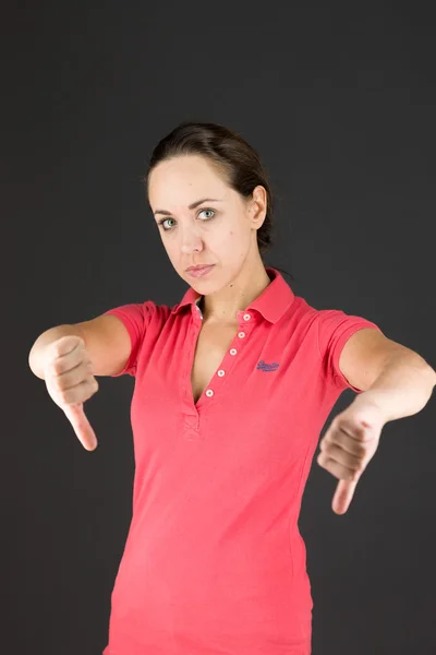 Model showing thumbs down — Stock Photo, Image