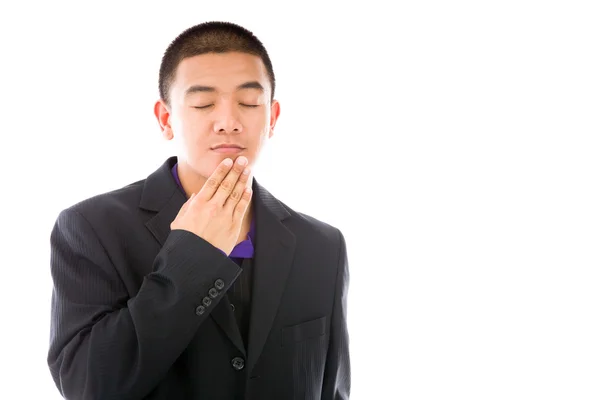 Tired Model bored and yawning — Stock Photo, Image