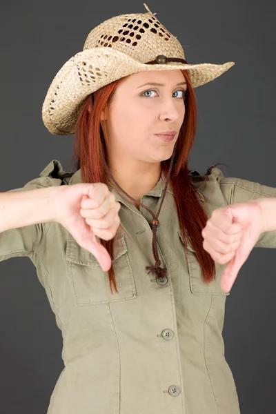 Negative model showing thumbs down — Stock Photo, Image