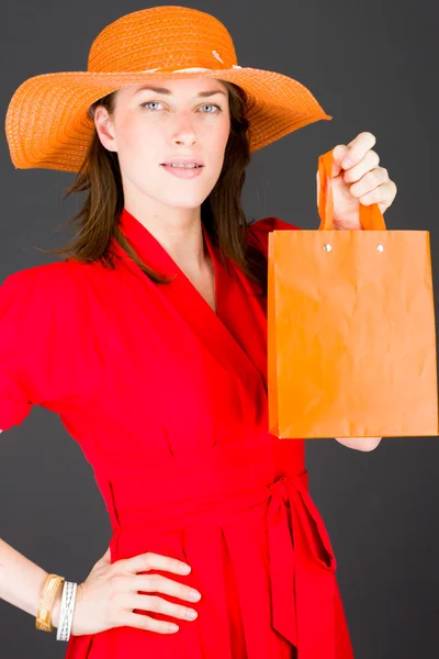 Model happy smiling with arms crossed — Stock Photo, Image