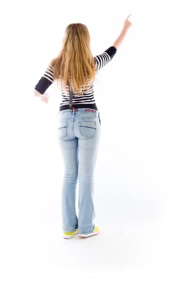 Model back pointing — Stock Photo, Image