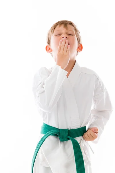 Boy bored and yawning — Stock Photo, Image