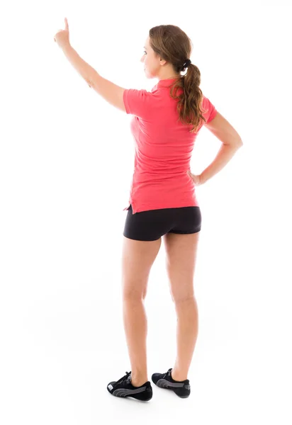 Model back pointing — Stock Photo, Image