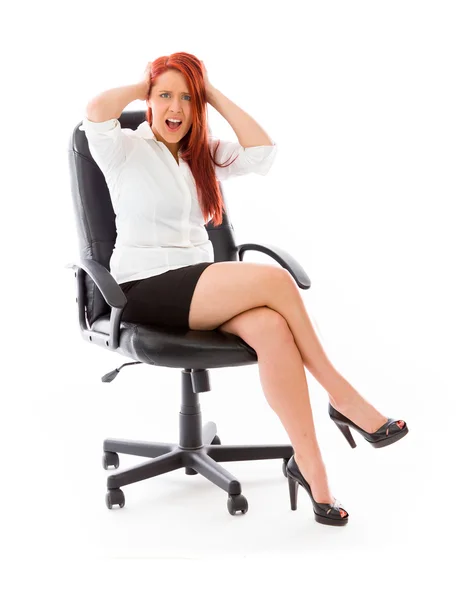 Stressed Model pulling hairs — Stock Photo, Image