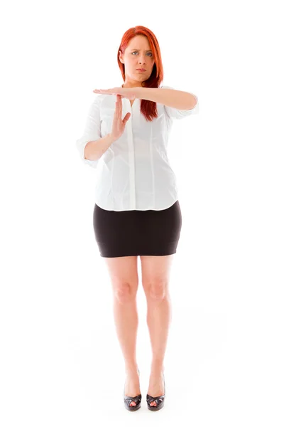 Model gesturing break sign — Stock Photo, Image