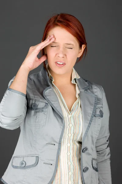 Modelo dor de cabeça confusa — Fotografia de Stock