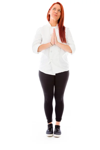 Model praying and wishing — Stock Photo, Image