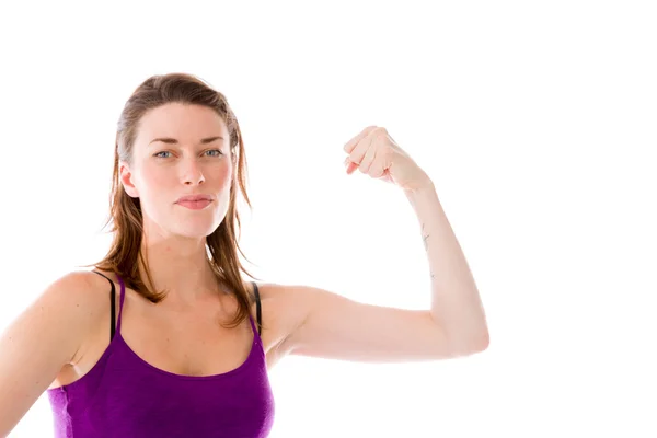 Strong model with arm curl — Stock Photo, Image