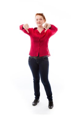 başparmak aşağı gösteren olumsuz model