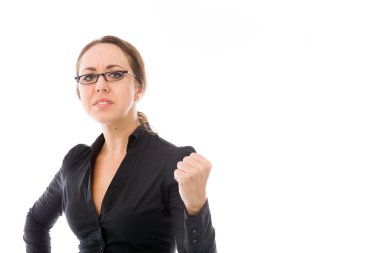 Bir yumruk gösterilen işkadını