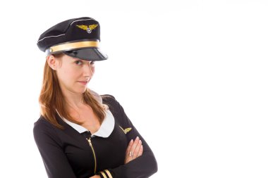 Hostes mutlu gülümseyerek