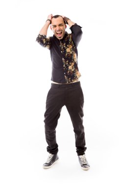 Model çekerek ve stresli saçlar