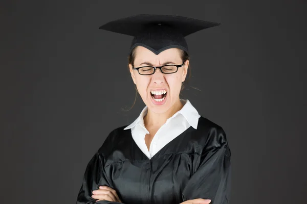 Absolwent, student wściekły krzyczeć — Zdjęcie stockowe