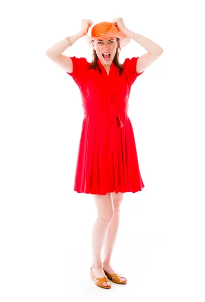 Model stressed and pulling hairs — Stock Photo, Image