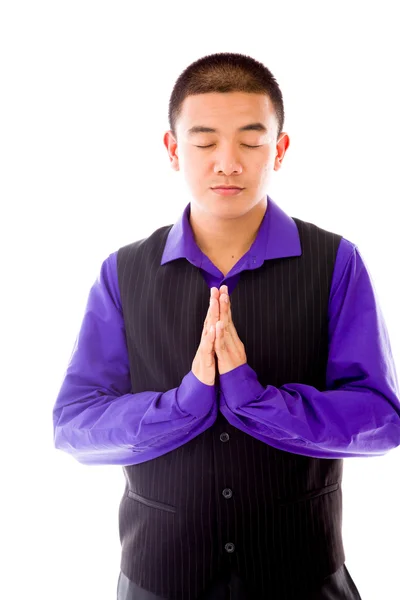 Model praying and wishing — Stock Photo, Image