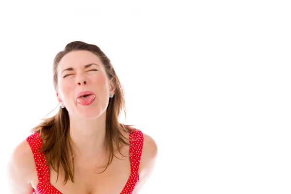 Modello attaccare lingua fuori — Foto Stock