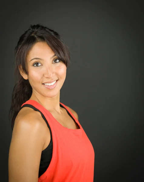 Side profile of a young woman smiling — Stock Photo, Image