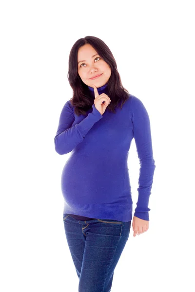 Pregnant woman  thinking — Stock Photo, Image