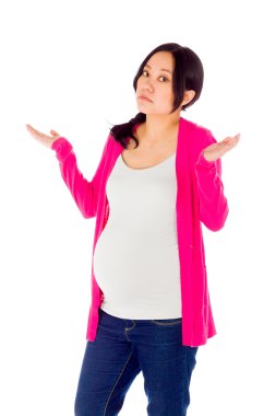 Pregnant woman puzzled lost clipart