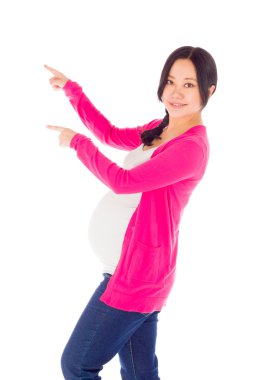 Hamile kadın işaret yaptı