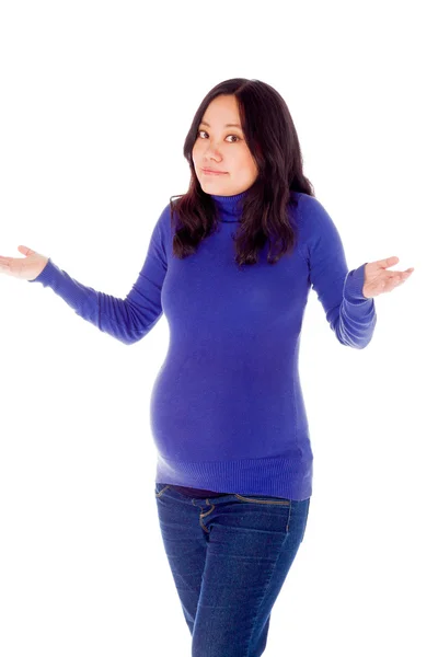 Donna incinta perplessa perso — Foto Stock