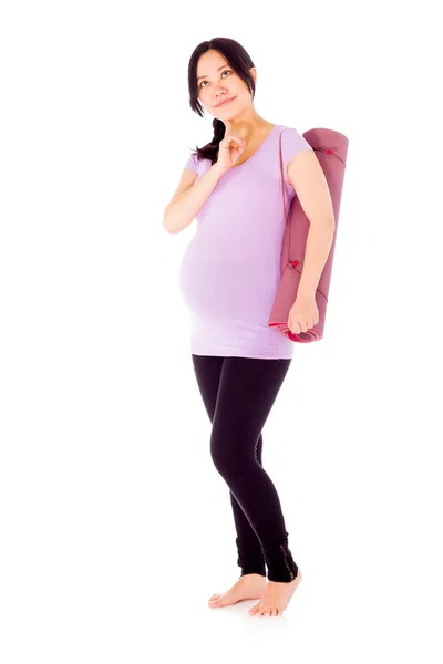 Mujer embarazada pensando —  Fotos de Stock