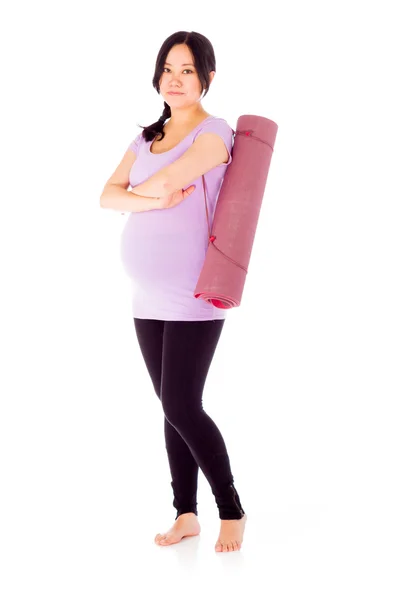 Pregnant  woman with arms crossed — Stock Photo, Image