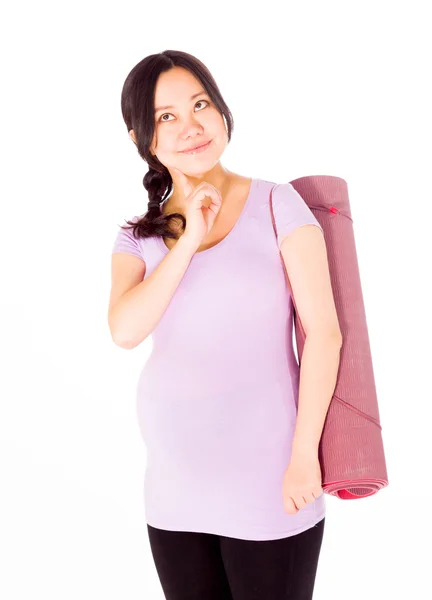 怀孕的女人的思考 — 图库照片