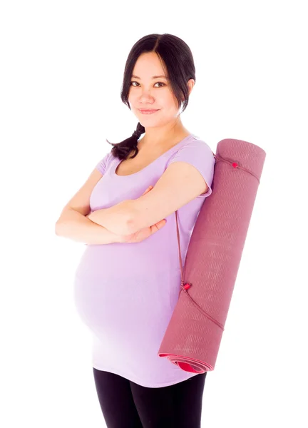 Donna incinta con le braccia incrociate — Foto Stock