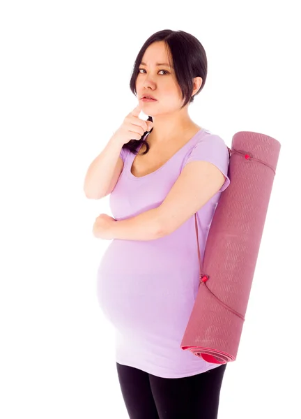 Zwangere vrouw scolding boos — Stockfoto