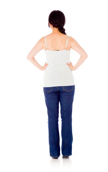 Pregnant woman showing her back — Stock Photo, Image