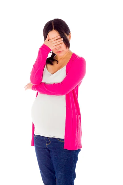 心烦意乱的怀孕女人 — 图库照片