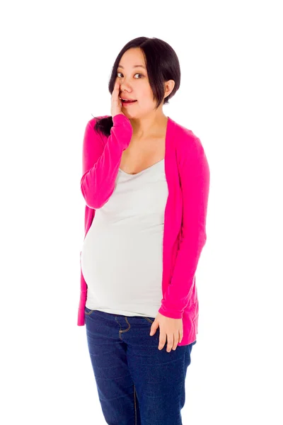 Pregnant woman  shouting — Stock Photo, Image