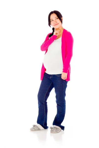 Zwangere vrouw denken — Stockfoto