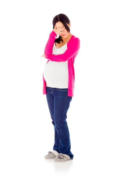 心烦意乱的怀孕女人 — 图库照片