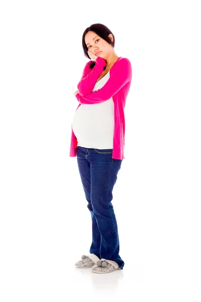 Donna incinta annoiata — Foto Stock