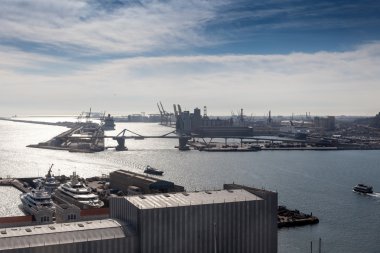 Bağlantı noktası Barcelona, Barselona, İspanya, havadan görünümü