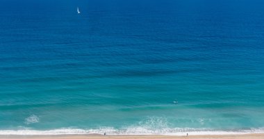 Deniz, Barcelona, Katalonya, İspanya yüksek açı görünümü