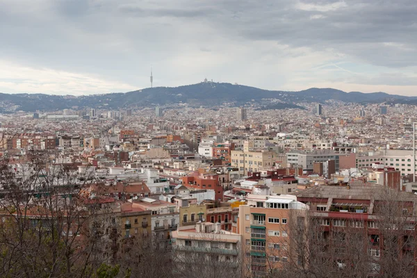 Вид с воздуха на город, Барселона, Каталония, Испания — стоковое фото
