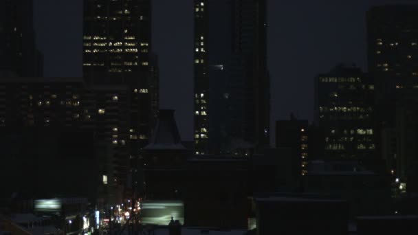 Toronto Nacht Blick auf die Innenstadt — Stockvideo