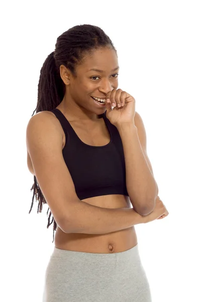 Model nervous biting nails — Stock Photo, Image