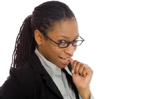 Model nervous biting nails — Stock Photo, Image