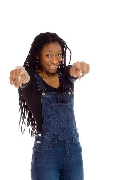 Model pointing to camera — Stock Photo, Image