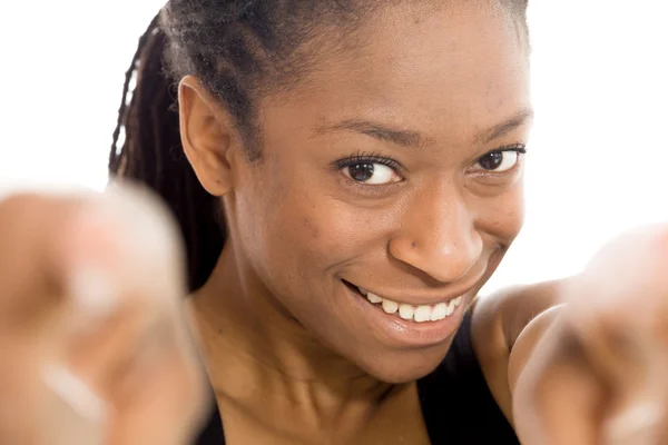 Model pointing to camera — Stock Photo, Image