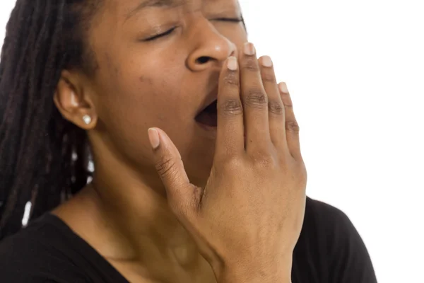 Model tired yawning — Stock Photo, Image