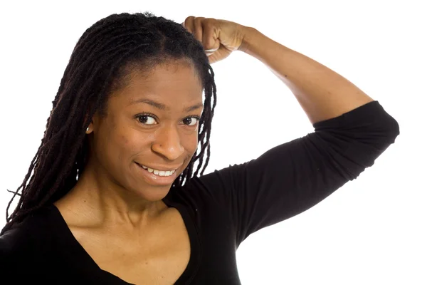 Model with strength in arm curl — Stock Photo, Image